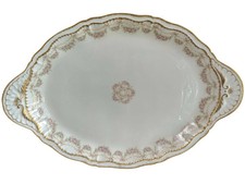 Haviland Schleiger 842 Platter Roses Bows Double Gold 16.75" x 11.25"