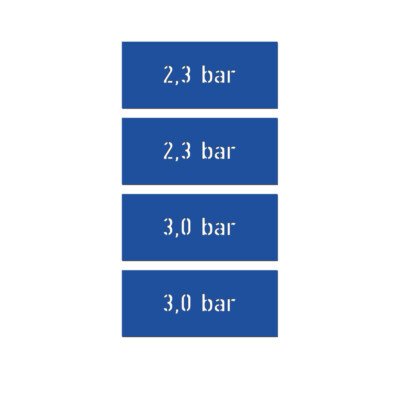 Reifendruck 2,3 / 3,0 bar 2320 LKW passend für Volkswagen Bombardier 7x2cm A5800