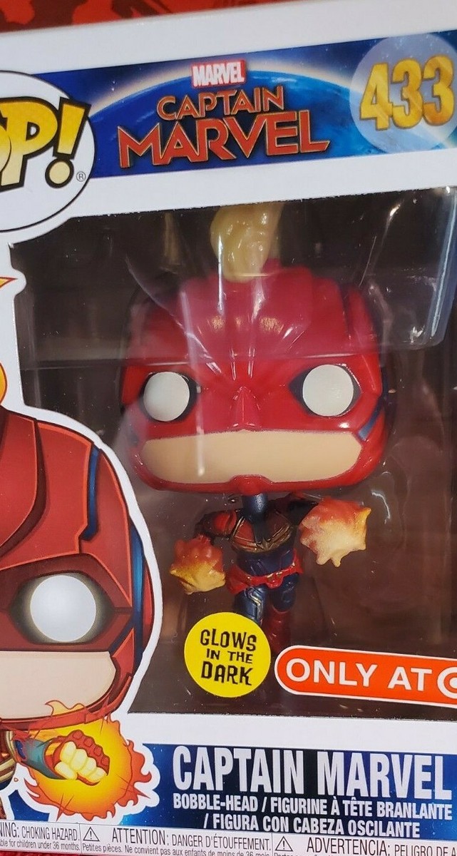 Funko Pop! Captain Marvel Set - Capt Marvel (Chase), #433 (GITD