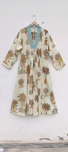 Handblock Floral Women Wear Dress, Midi Dress, Mini Dress, Cotton summer dress