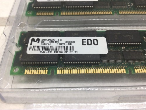 Lot of 2 Compaq MT9LD872G-5X, 64MB 168p 50ns Buffered EDO DIMM, NOS - Picture 2 of 4