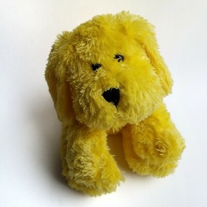 yellow stuffed dog