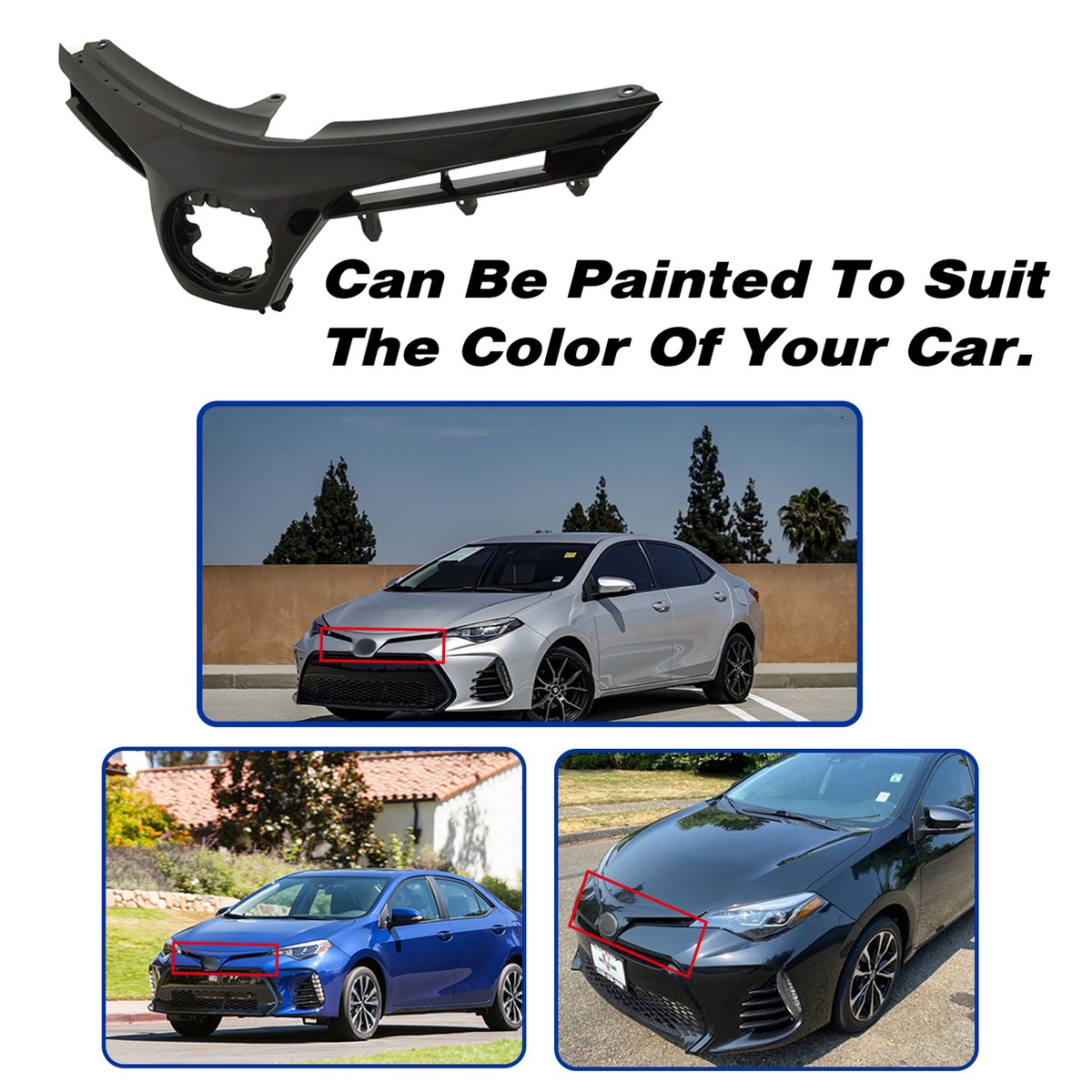Front Bumper Upper Grille For 2017 - 2019 Toyota Corolla SE/XSE