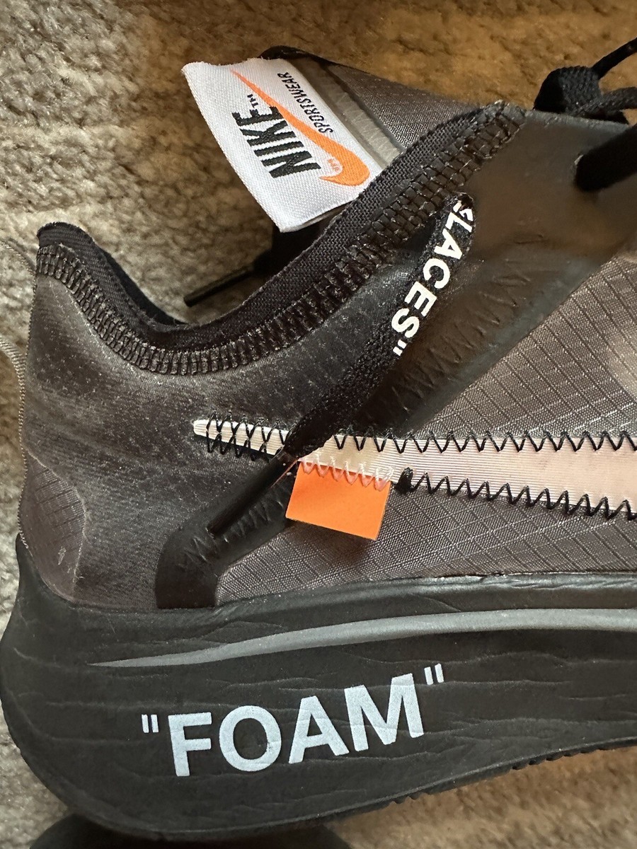 Nike Zoom Fly SP x OFF-WHITE Black Size 9 2018 Used OG All (Slight