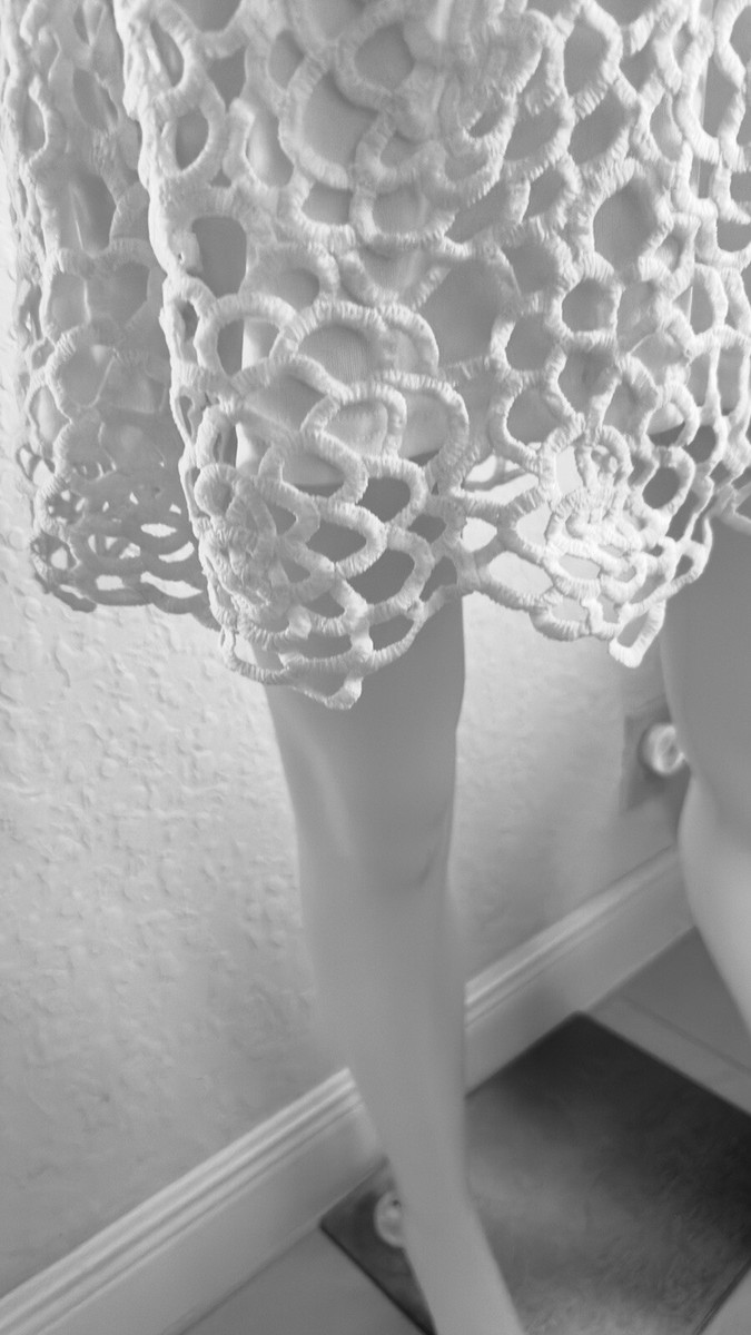solitaire crochet dress Solitaire Cream Lace Crochet Dress 3/4 Tied
