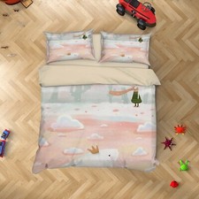 3D Forest Animal Painting Kids Quilt Cover Set Duvet Cover Bedding Pillowcases