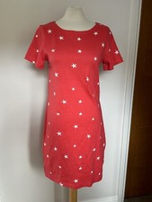 Joules Riviera Print Red Sky Star T Shirt Dress Size Uk 10
