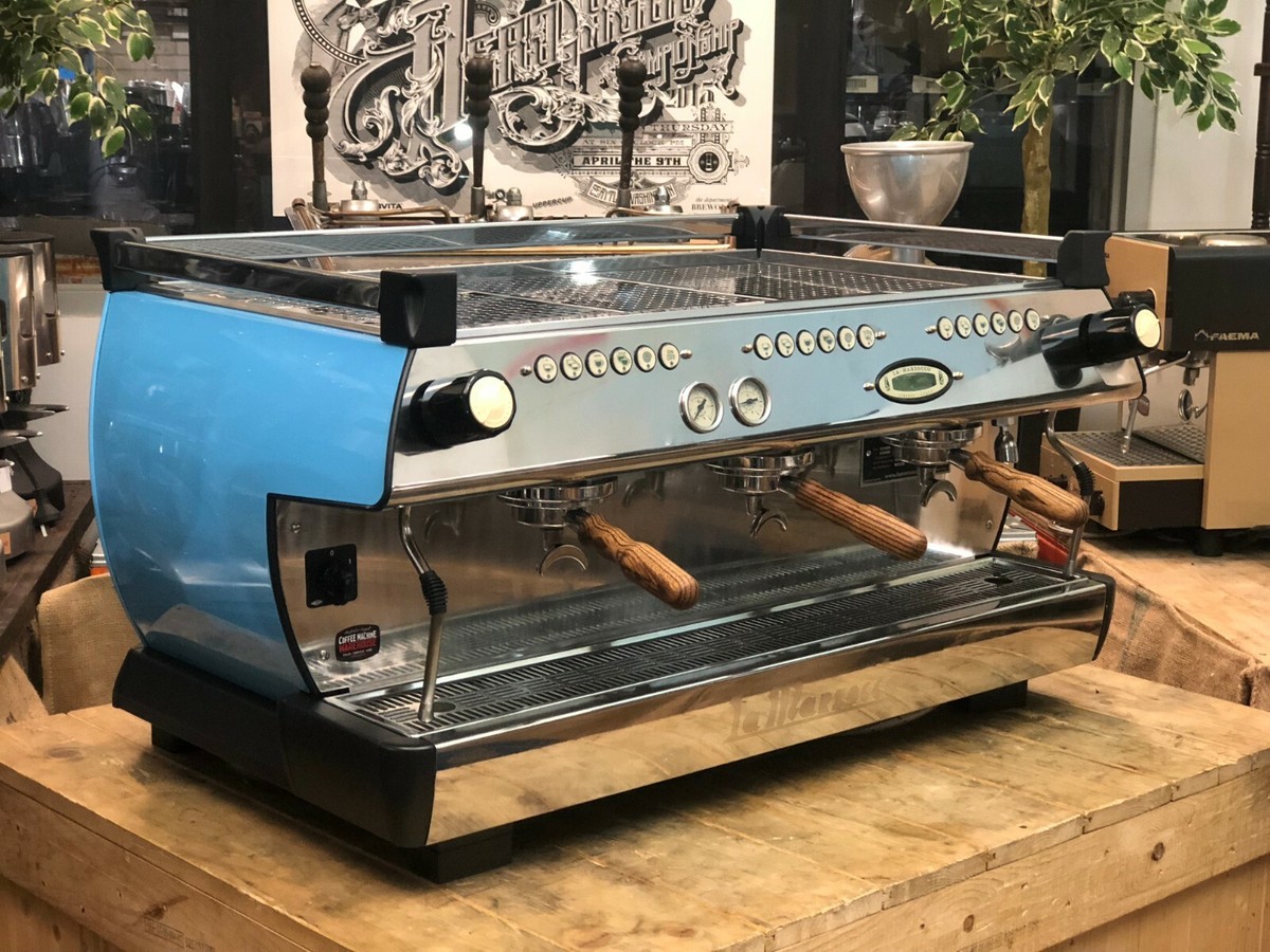 LA MARZOCCO GB5 3 GROUP CUSTOM BABY BLUE ESPRESSO COFFEE MACHINE