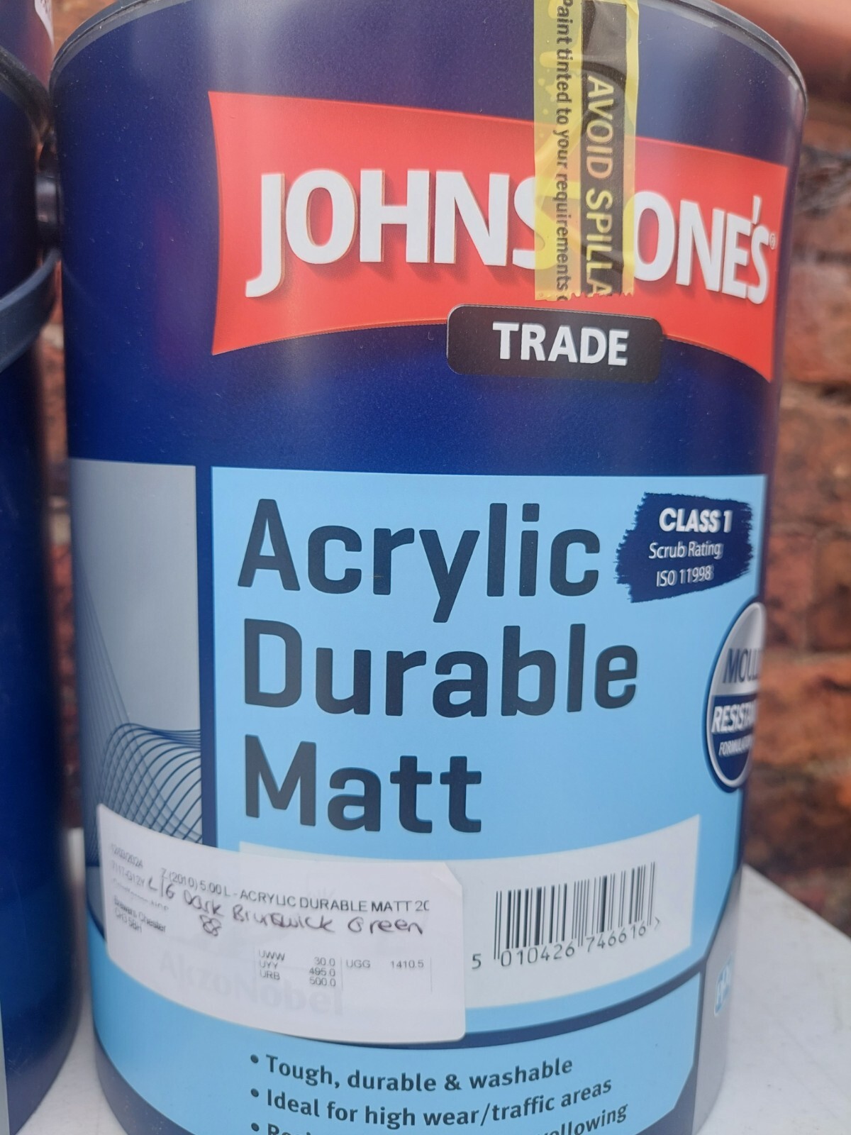 Johnstone's Trade Acrylic Durable Matt 5ltr Various Colours From