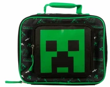Minecraft Lunch Box Insulated BPA Free Creeper Lunchbox with Zippered Pocket