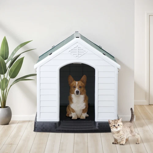 28 Zoll/32 Zoll H Outdoor Hundehaus wetterfest Tierheim Hundeheuche 4 Farben - Bild 71 von 73