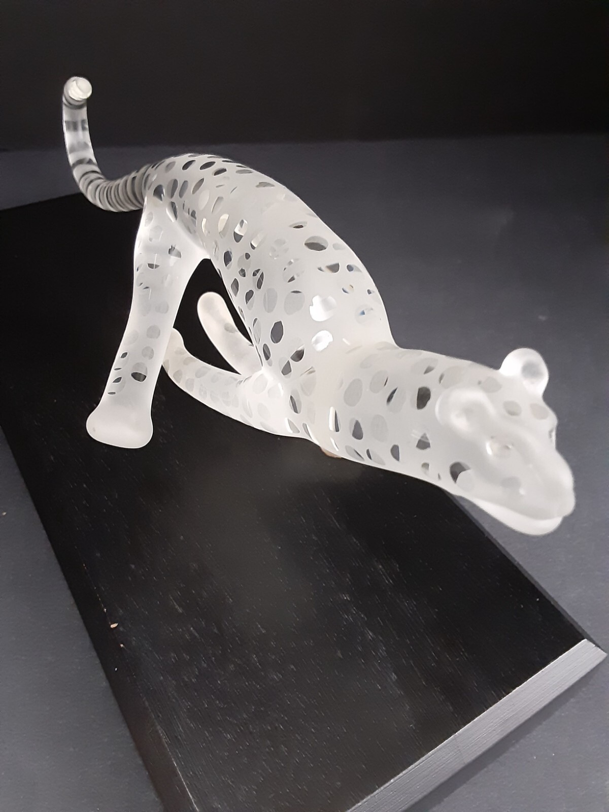 Vintage 1998 MILON TOWNSEND ART GLASS Sculpture Running Cheetah