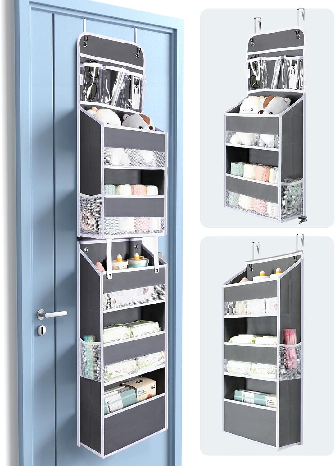 Yecaye 6-Shelf Detachable Over Door Organizer - Zip Up to Get 1 Long 6 Tier Toy.
