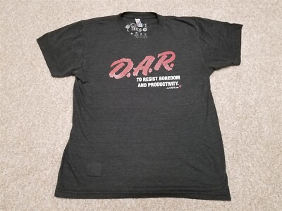 Chive TEES D.A.R. to Resist Boredom Shirt Adult Medium Charcoal Short Sleeve USA