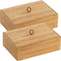 Wenko 2Er Set Bambus Organizer Terra Box Aufbewahrung Mit Deckel Bad KüChen Wc
