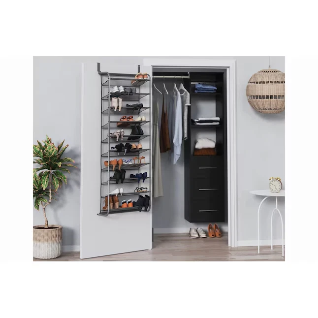 Organizador de zapatos ClosetMaid 62-1/4" 10 niveles 20 gris metal puerta colgante Foto 2 de 3