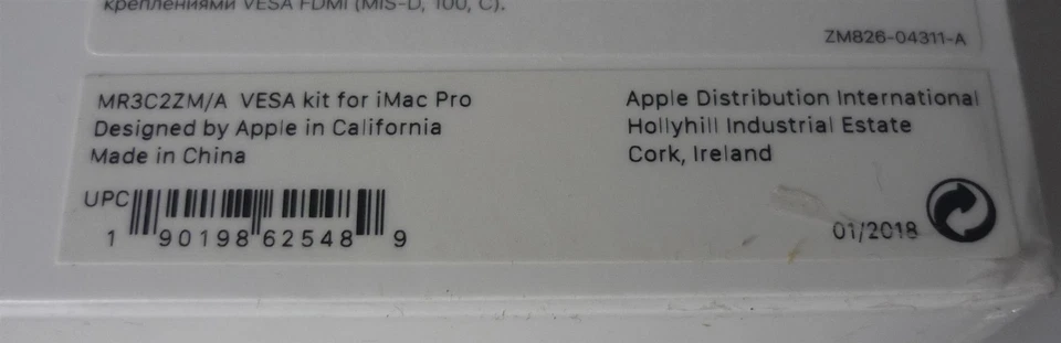 Genuine / Official Apple iMac Pro 2017 VESA Mount Adapter Kit  - Space Gray New - Image 3 of 4