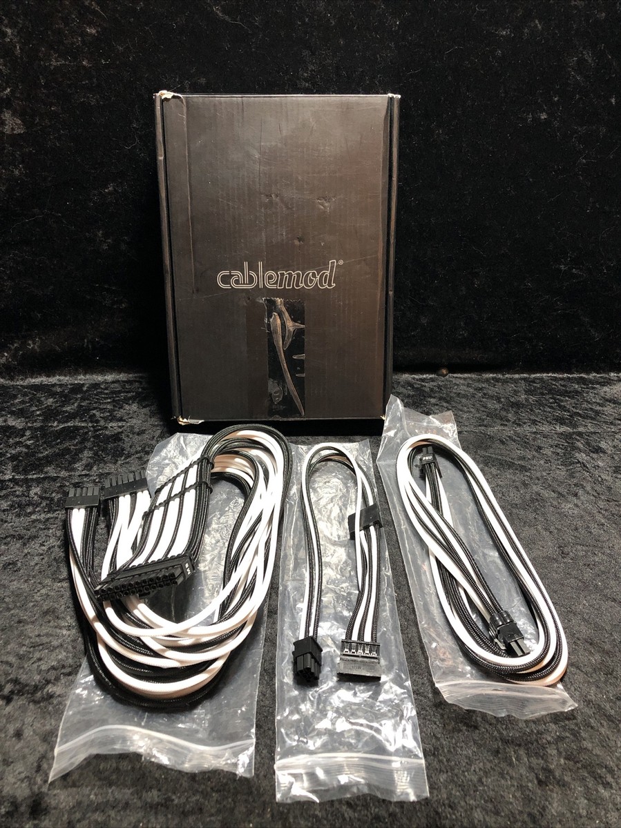 CableMod C-Series Pro ModMesh Cable Kit Black And White CableMod C-Series Pro ModMesh Cable Kit Black And White