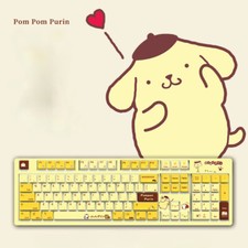 Cartoon Pompompurin PBT Keycap 128 Pcs for Mechanical Keyboard Opaque Keycaps