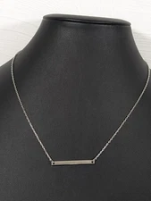 Charming Charlie Silver Tone Bar Minimalist Modern Necklace Boho 20 in
