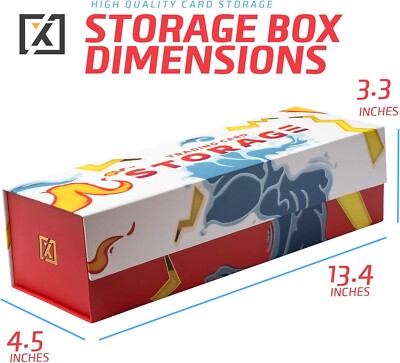 QuickFold Trading Card Storage Box [3 PACK], Magnetic Lid, TCG Design | TCG Box