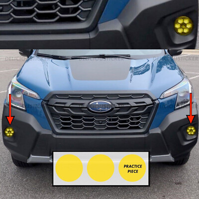 Yellow Fog Light Decal Overlays For 2024-2025 Subaru Crosstrek - Precut Vinyl Tint Kit