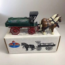 VTG 1990 ERTL AMOCO Horses  Tank Wagon coin Bank 9563 Red Crown Gasoline