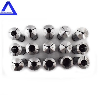 15 Piece 1/8''-1'' Capacity TIR 0.0005'' High Precision 5C Round Collet Set