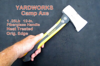 Yardworks  1.25Lb Camp Axe  12-in. Fiberglass handle Permabound  Heat Tempered 