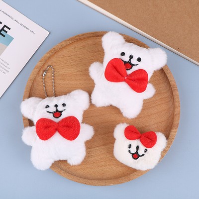 Cute Plush Puppy Keychain Brooch Plush Doll Pendant Keychain Bag Car Ornaments