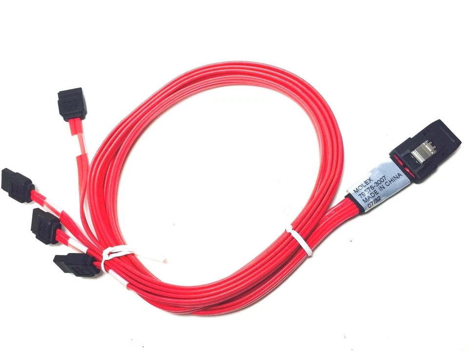 Molex 10 X Mini 10Gbps SAS SFF-8086 26Pin to 4 SATA 7Pin HDD HDD Splitter Cables - Image 3 of 4