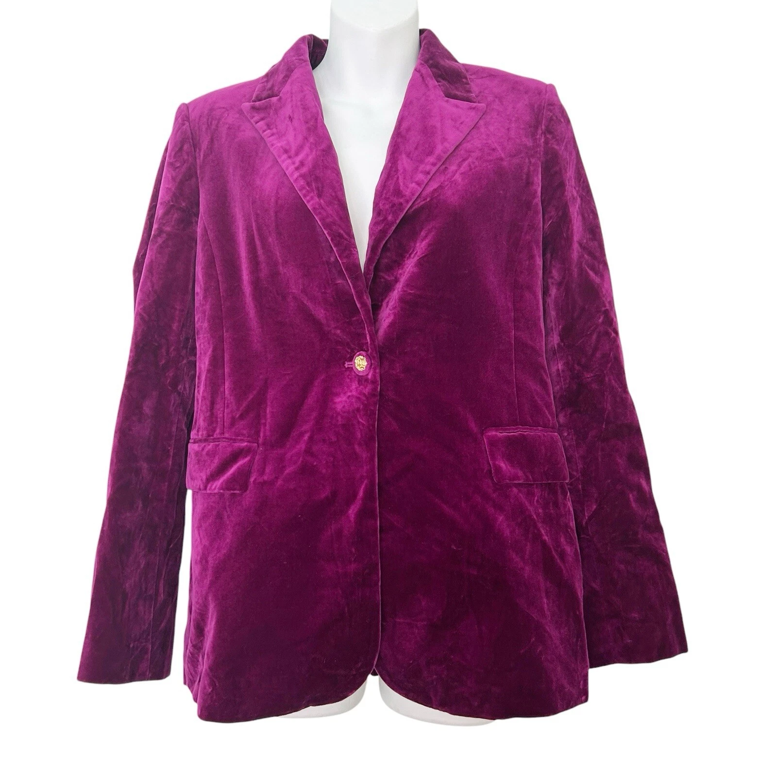 burton magenta velvet gold button preppy barbie jacket