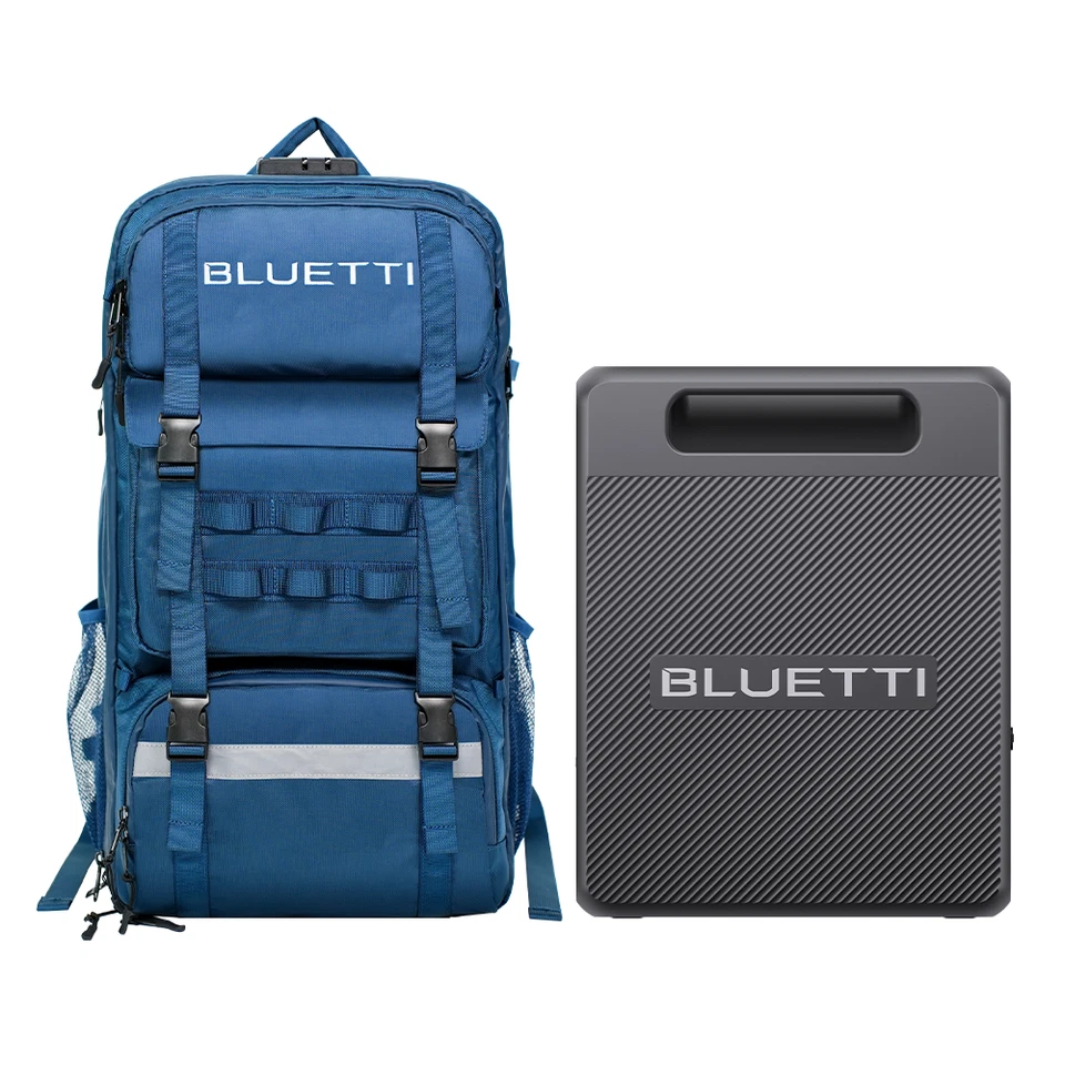 BLUETTI Handsfree2 512Wh 700W Solar-Rucksack-Kraftwerk mit einem 60L-Rucksack