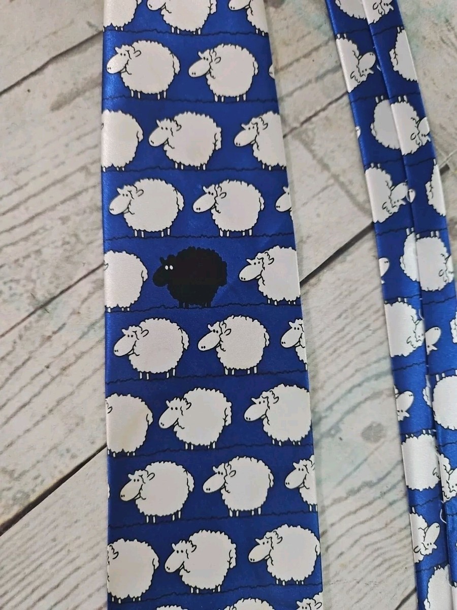 Clericci Black Sheep Men's Tie Blue With White Sheep | eBay
