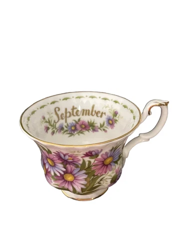 Royal Albert Bone China England Flower Of The Month Tea Cup & Saucer September