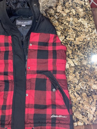 Buffalo Red Plaid Eddie Bauer Down Vest 