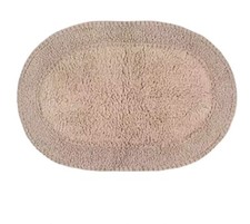 Home Weaver Double Ruffle 17in x 24in Quick Dry Bath Rug Linen Color 100 Cotton