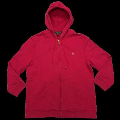 Vintage Polo Ralph Lauren Womens Zip Up Hoodie Sweatshirt Pink