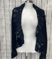 Berek Cardigan Sweater S Takako Sakon Sequined Lambswool Angora  Money  Luxury