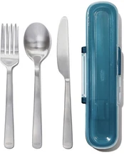 Oxo SoftWorks Prep & Go Utensil Set with Case Dishwasher Safe Fork, Knife, Spoon