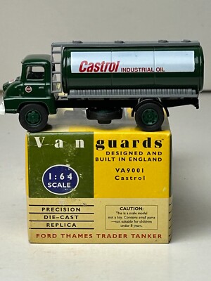 Vanguard 1:64 Scale Diecast Ford Thames Tanker with Box, Castrol Industrial Oil