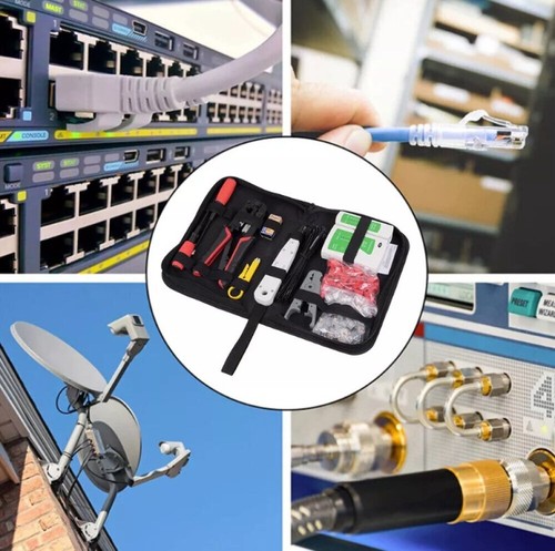 Netzwerk Reparatur Werkzeug Set Crimpzange Stecker RJ45 RJ11 UTP Netzwerktester* - Afbeelding 6 van 24
