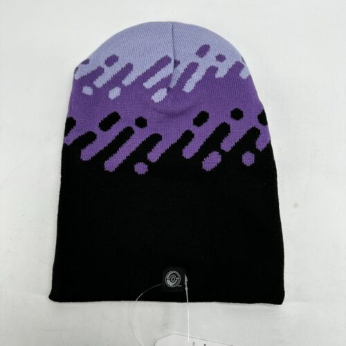 Pokemon Center Gengar Beanie Black Purple Unisex Adults One Size Reversible New - Picture 2 of 4