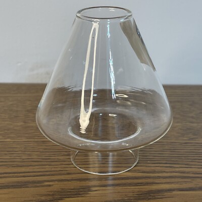 Clear Glass Cone Pixie Chimney For Oil Lamp  3 High 1.25  Base Fitter & 7/8 Top