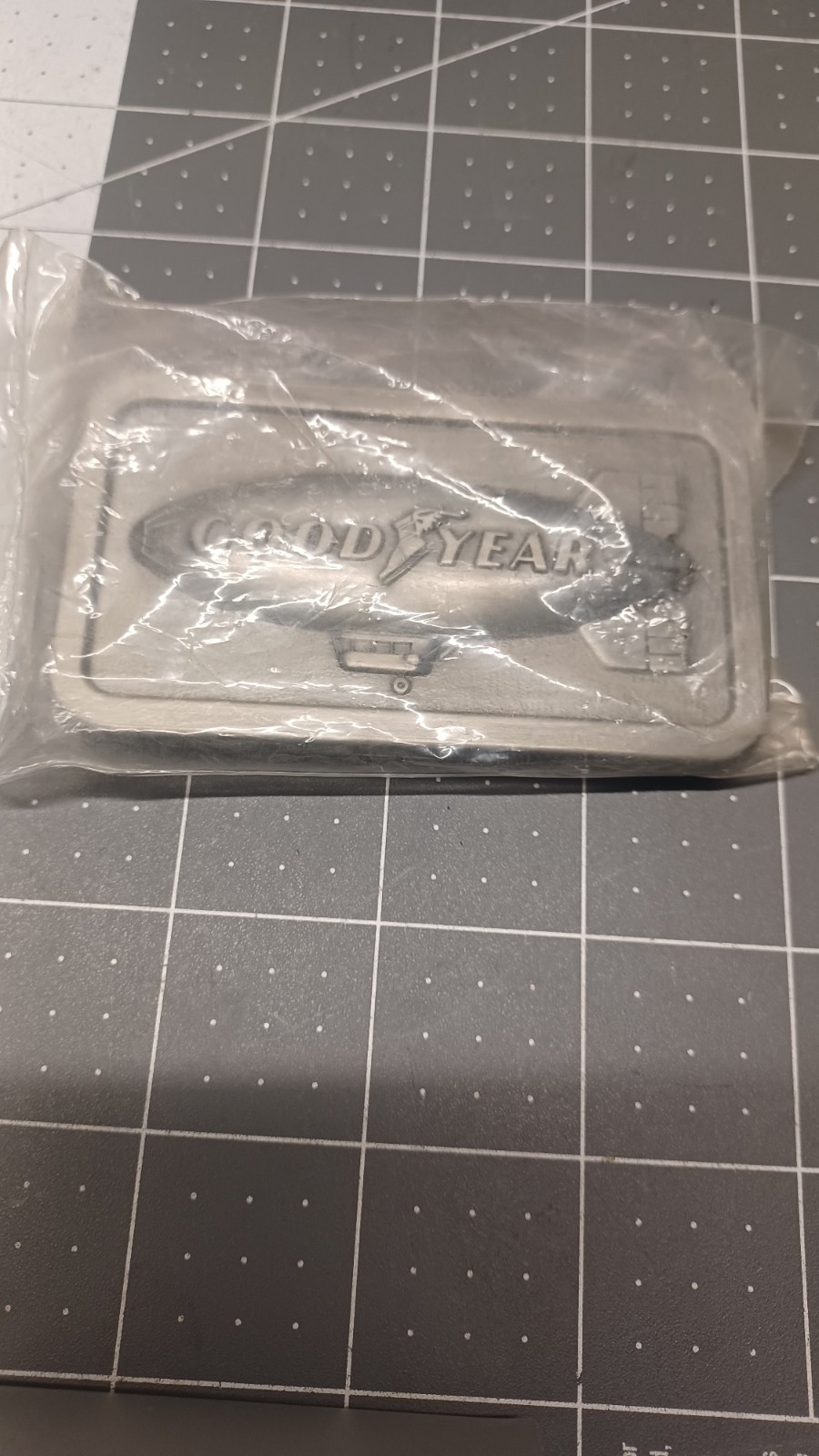 Vintage Goodyear Tire & Rubber Company 1974 Blimp Belt Buckle. NOS