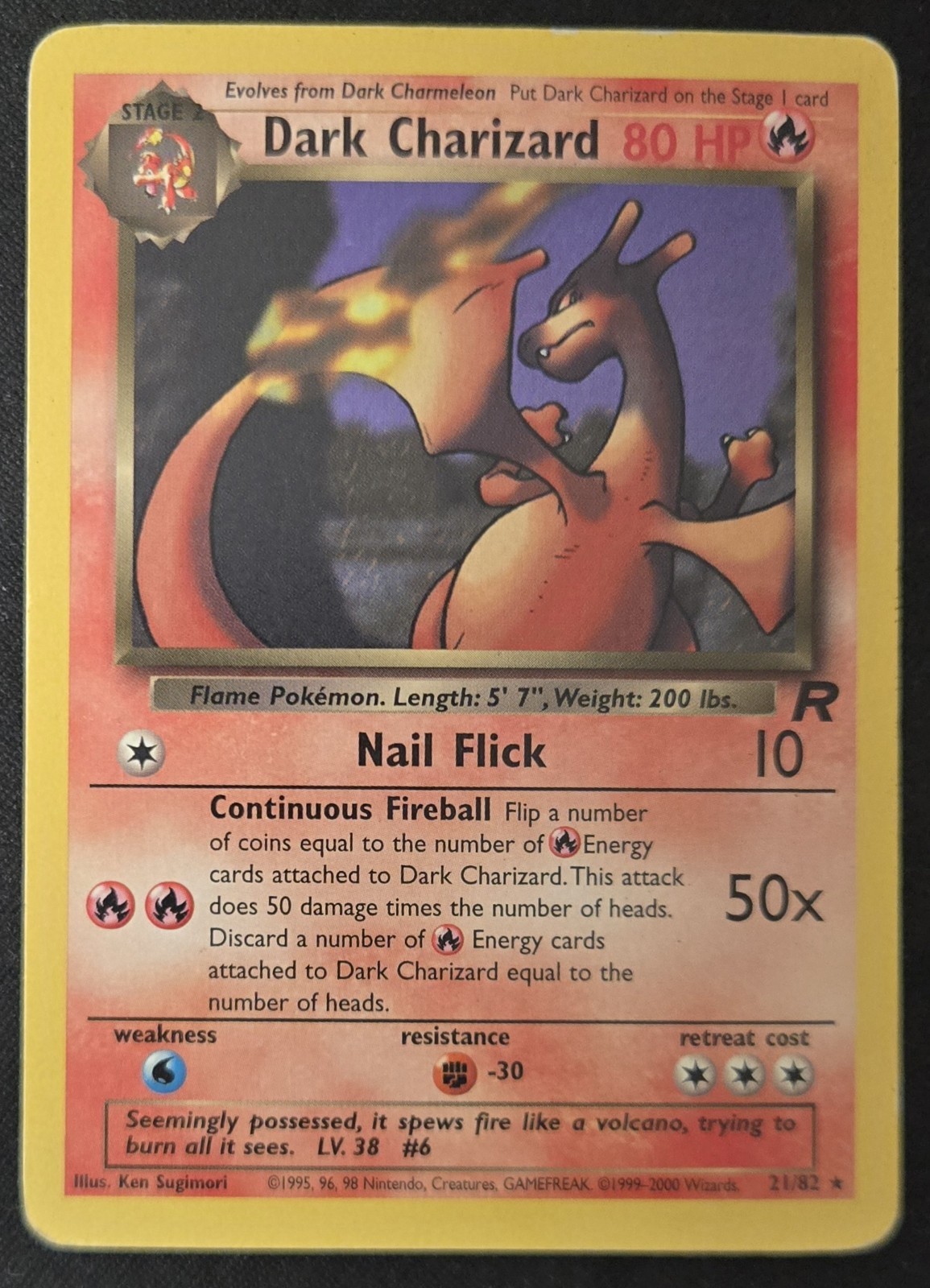 Dark Charizard 21/82 Team Rocket Non Holo Rare WoTC Pokémon Trading CG 2000 MP