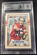 1989 Topps Joe Montana 49'ers On Card HOF Auto BGS 10 Auto