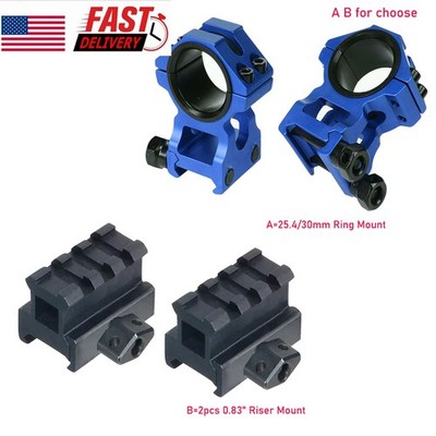 0.83 Inch 3 Slot Riser Mount/High Profile 25.4mm/30mm Ring Scope Mount Adapter