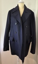 Banana Republic Men S Italian Wool Navy Peacoat Lined Classic Nautical Heritage