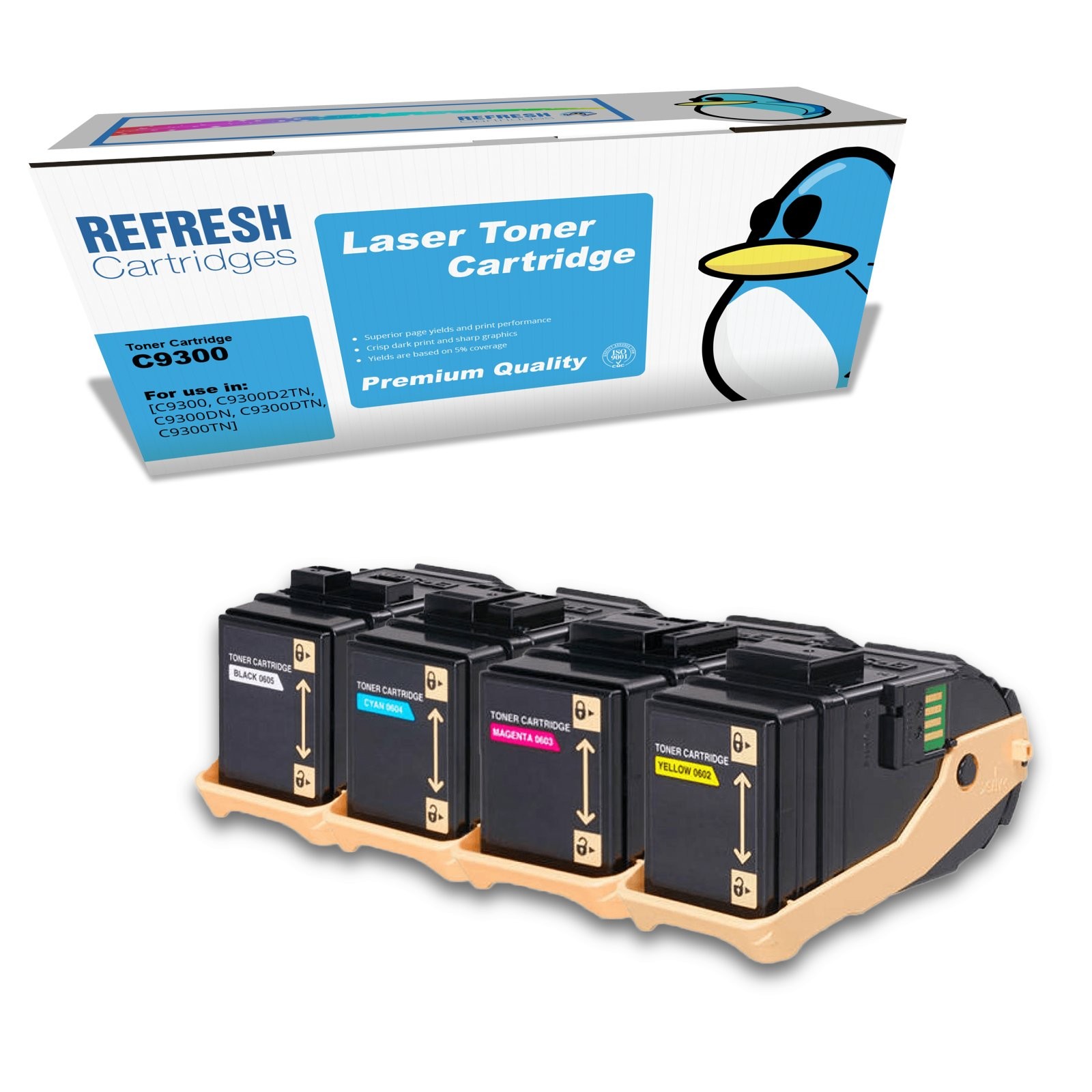 Refresh Cartridges Full Set Pack C9300 Toner Compatible With Epson Printers
